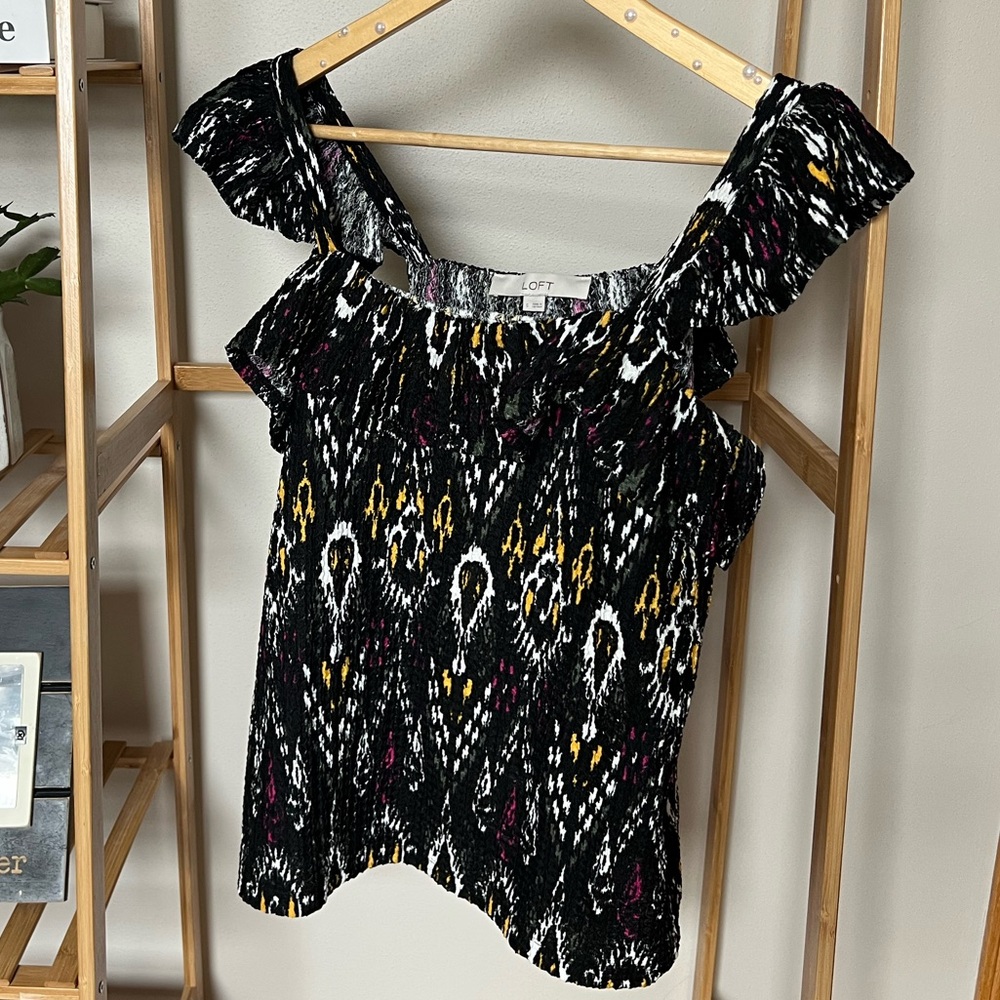 Black Abstract Print Tank